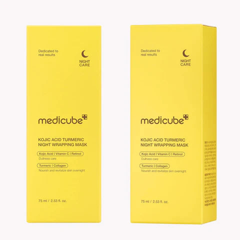 MEDICUBE Kojic Acid Turmeric Overnight Wrapping Peel Off Mask – Glowing Complexion, Korean Skincare